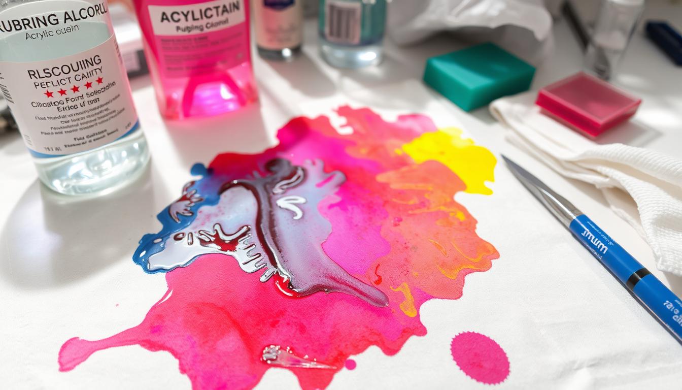 get acrylic paint out of clothes